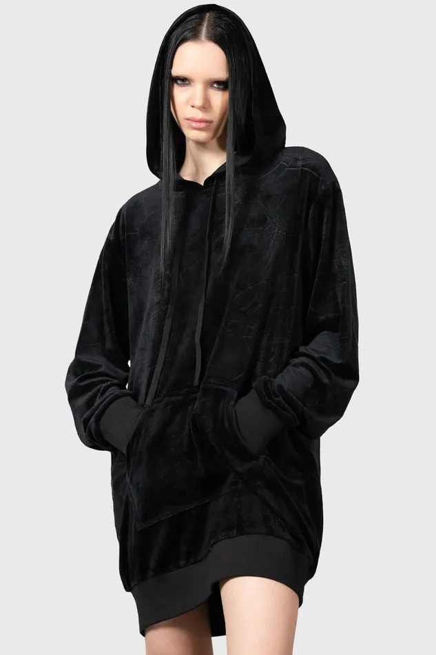 Killstar Webmare Longline Hoodie Women Loungewear