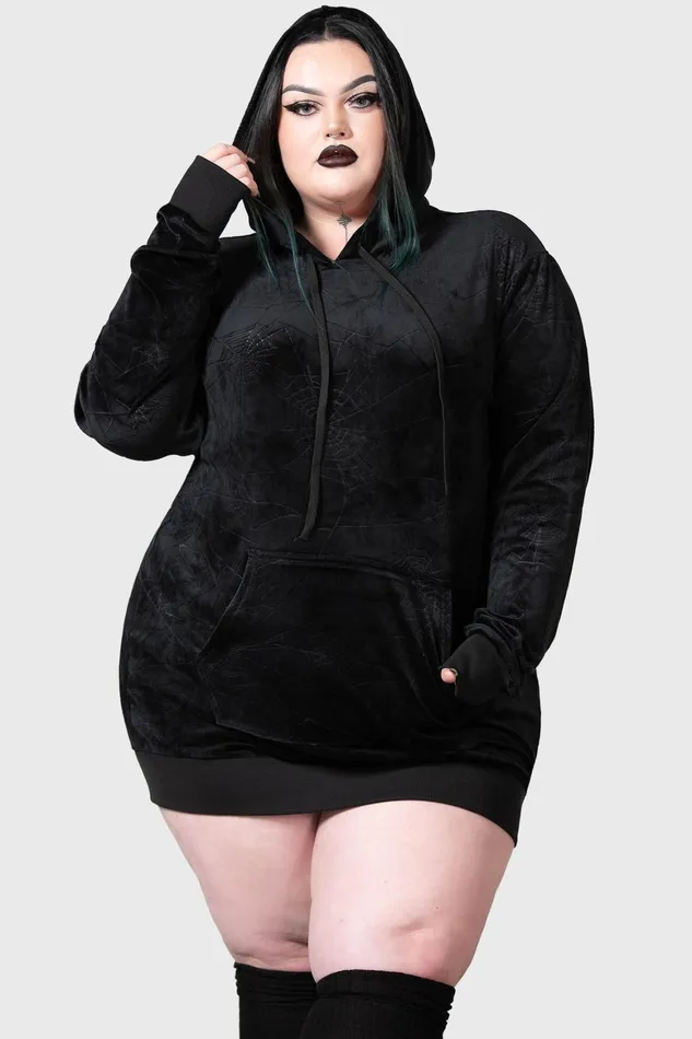 Killstar Webmare Longline Hoodie Women Loungewear