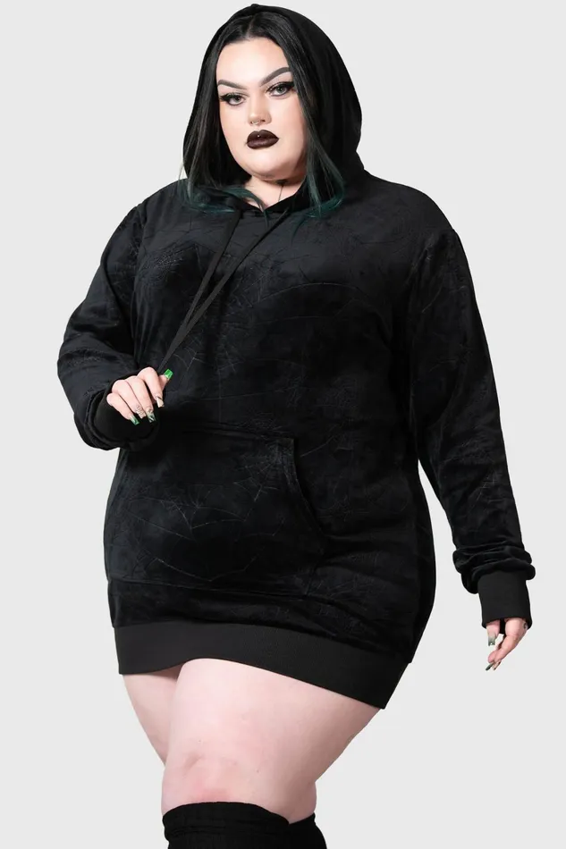 Killstar Webmare Longline Hoodie Women Loungewear