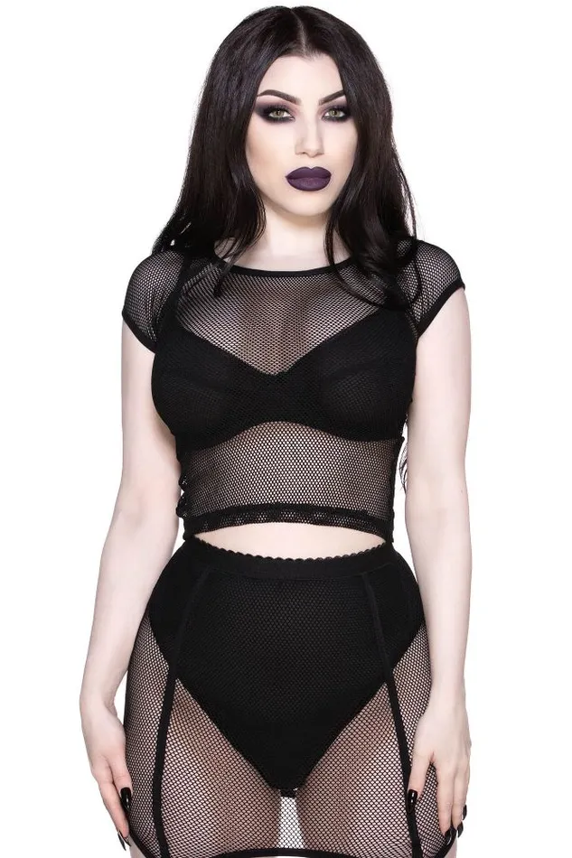 Killstar Wildchild Fishnet Top B Women TShirts and Vests