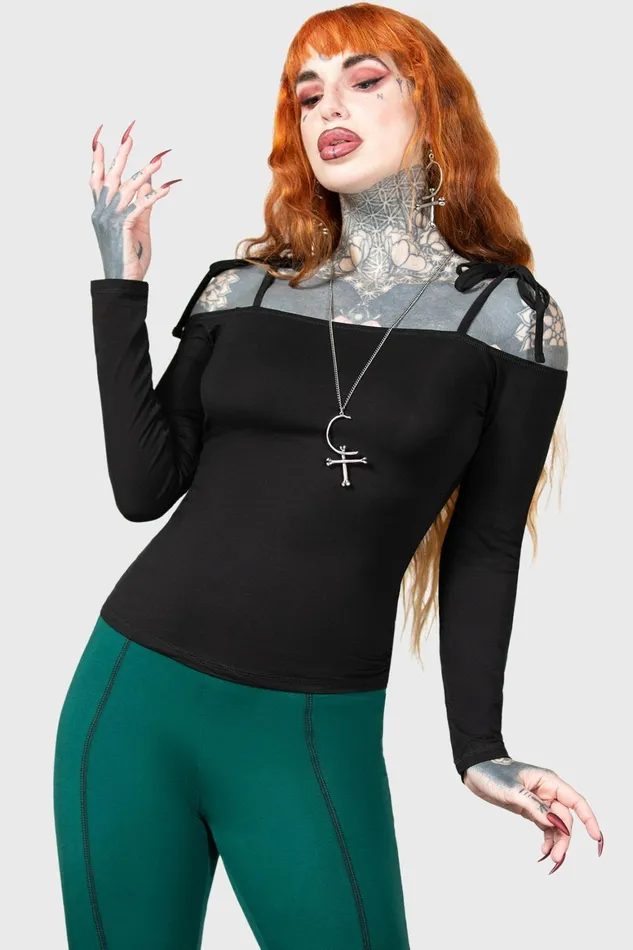 Killstar Withering Wench Bardot Top Women Basics