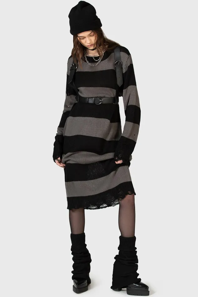 Killstar Within Souls Sweater Dress Women Midi