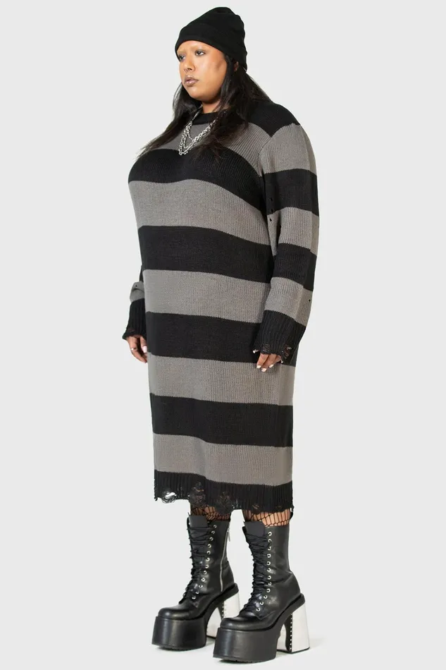 Killstar Within Souls Sweater Dress Women Midi