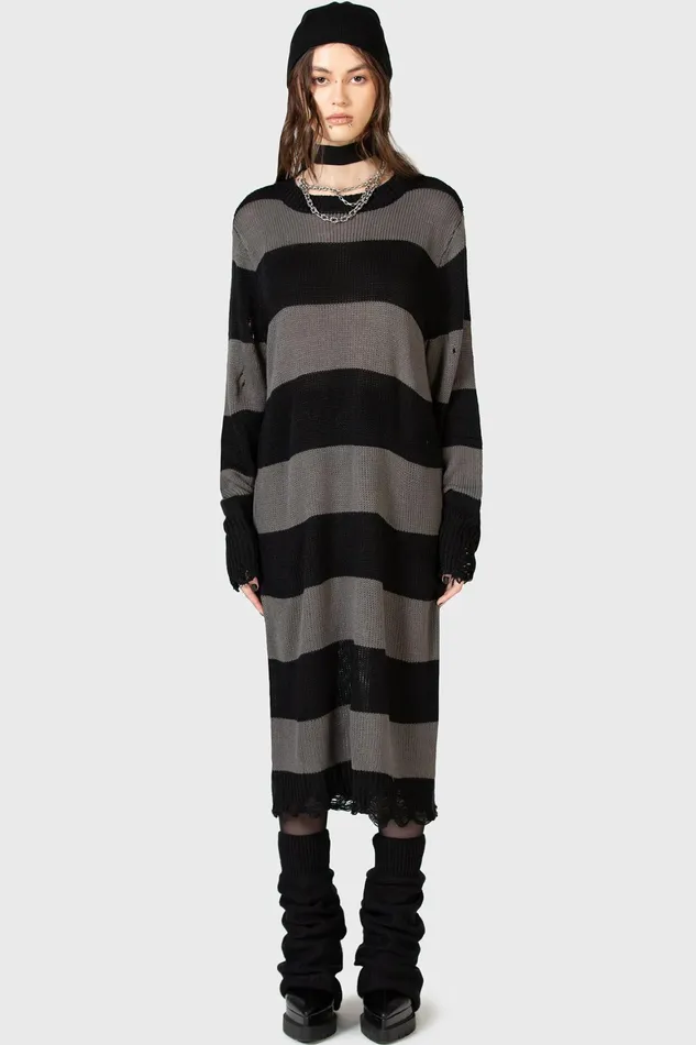 Killstar Within Souls Sweater Dress Women Midi