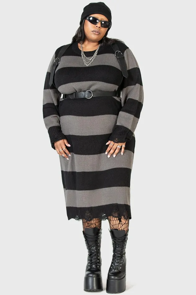 Killstar Within Souls Sweater Dress Women Midi