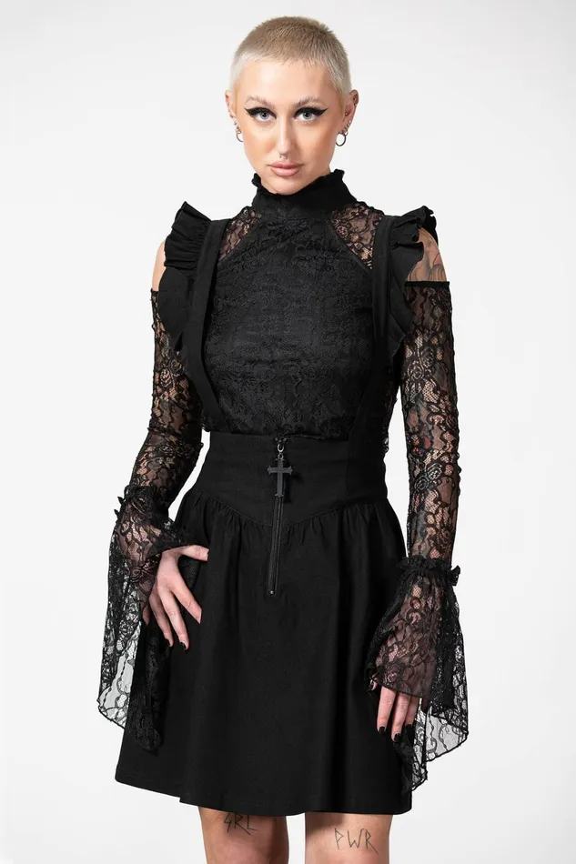 Killstar Yuna Suspender Skirt Women Mini Skirts