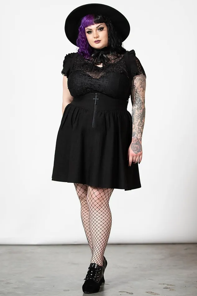 Killstar Yuna Suspender Skirt Women Mini Skirts