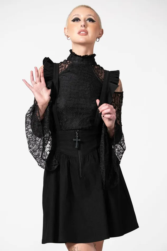 Killstar Yuna Suspender Skirt Women Mini Skirts