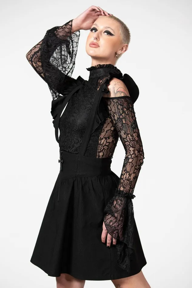 Killstar Yuna Suspender Skirt Women Mini Skirts