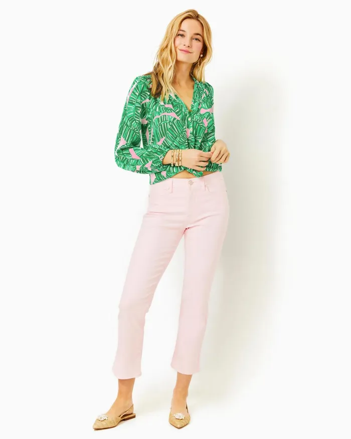 Lilly Pulitzer 27034 Annet High Rise Crop Flare Pant Misty Pink Women Bottoms Lilly Pulitzer 27034 Annet High Rise Crop Flare Pant Misty Pink Women Bottoms