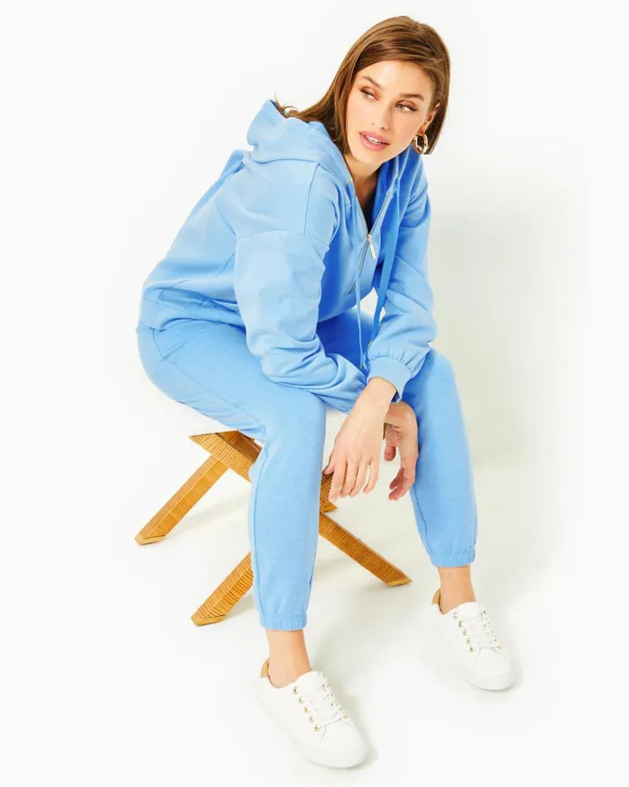 Lilly Pulitzer 28034 Mallie Knit Pant Heathered Frenchie Blue Women Bottoms
