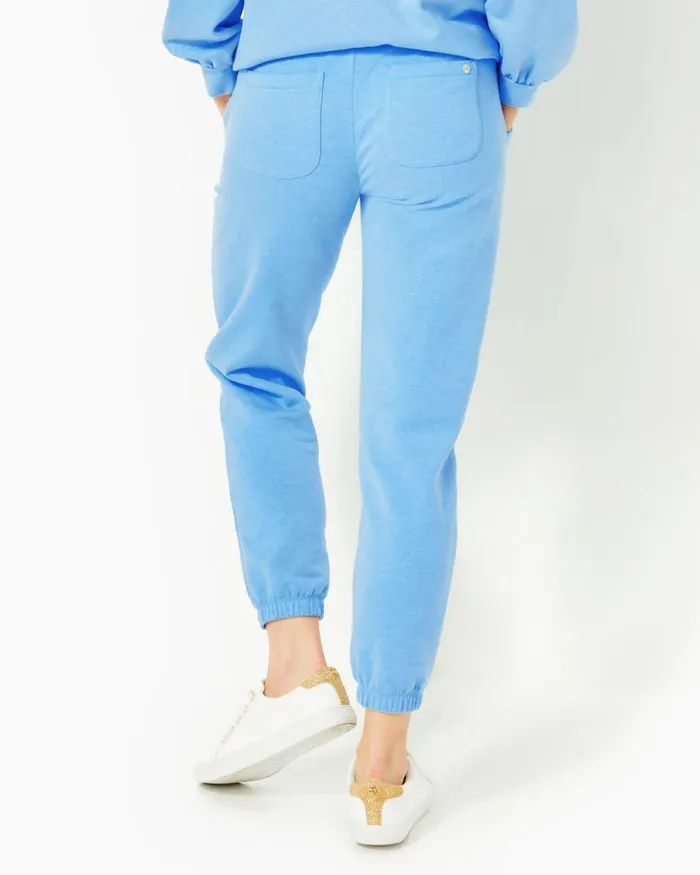 Lilly Pulitzer 28034 Mallie Knit Pant Heathered Frenchie Blue Women Bottoms