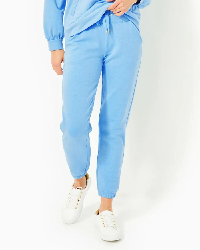 Lilly Pulitzer 28034 Mallie Knit Pant Heathered Frenchie Blue Women Bottoms