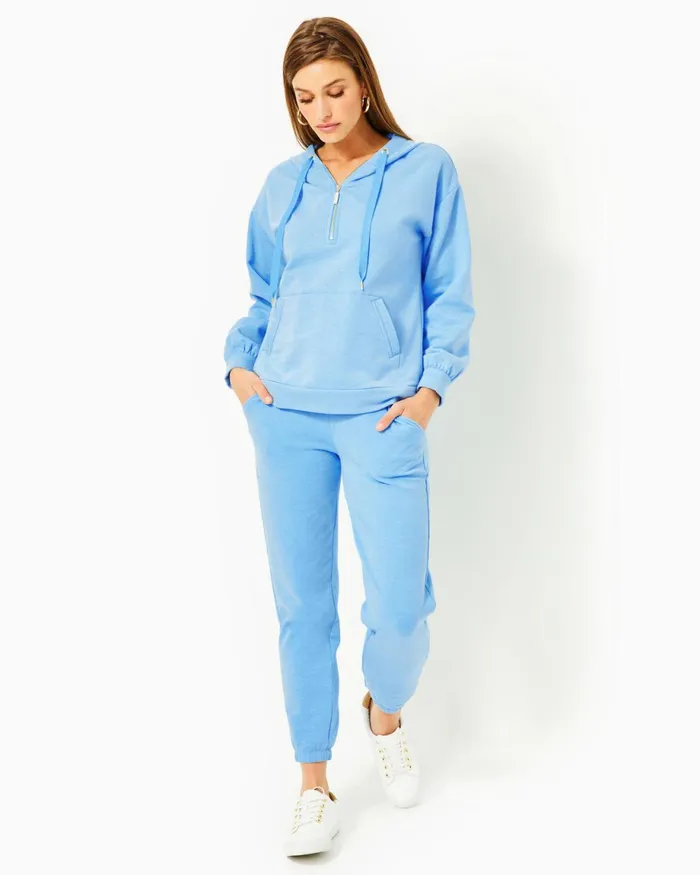 Lilly Pulitzer 28034 Mallie Knit Pant Heathered Frenchie Blue Women Bottoms
