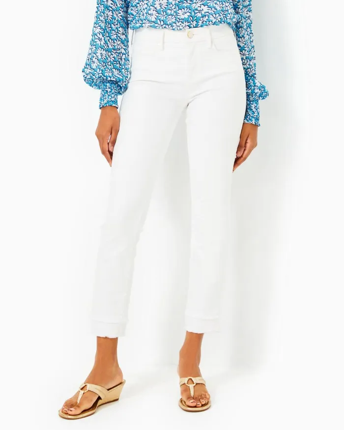 Lilly Pulitzer 29034 South Ocean HighRise Skinny Jean Resort White Women Bottoms