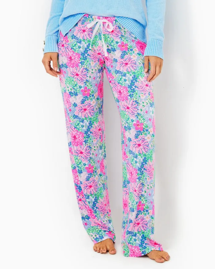 Lilly Pulitzer 305034 Pajama Knit Pant Multi Lil Soiree All Day Women Loungewear