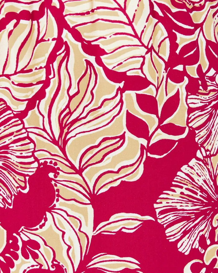 Lilly Pulitzer 32034 Bal Harbour Palazzo Pant Poinsettia Red Island Vibes Women Bottoms