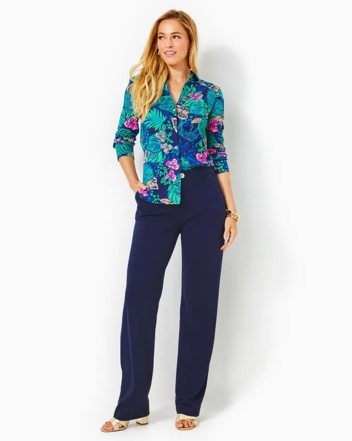 Lilly Pulitzer 32034 Lyndie Pant True Navy Women Bottoms