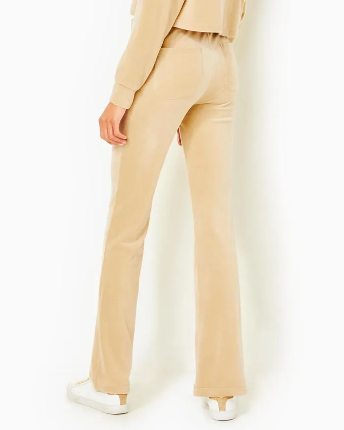 Lilly Pulitzer 33034 Natine High Rise Velour Pant Sand Bar Women Bottoms