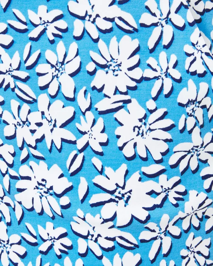 Lilly Pulitzer 5034 Buttercup Mid Rise Short Lunar Blue Palm Beach Petals Women Bottoms