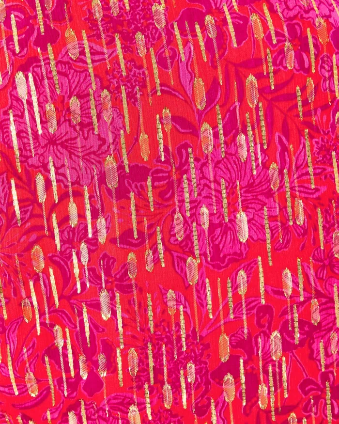 Lilly Pulitzer Alfreda Long Sleeve Top Amaryllis Red Secret Hideaway Women Tops
