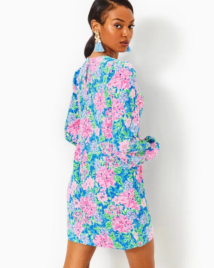 Lilly Pulitzer Alyna Long Sleeve Dress Multi Spring In Your Step Women Straight Dresses