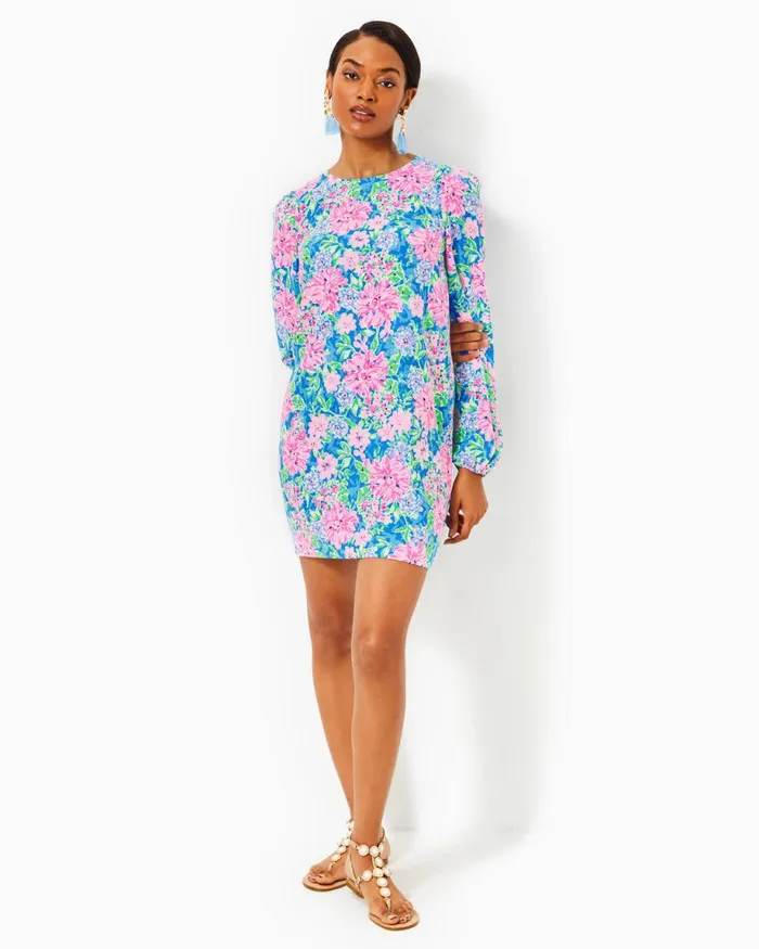 Lilly Pulitzer Alyna Long Sleeve Dress Multi Spring In Your Step Women Straight Dresses