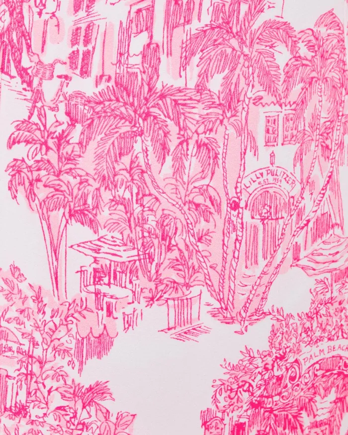 Lilly Pulitzer Arlana Skirted Romper Resort White Pb Anniversary Toile Women Rompers and Jumpsuits
