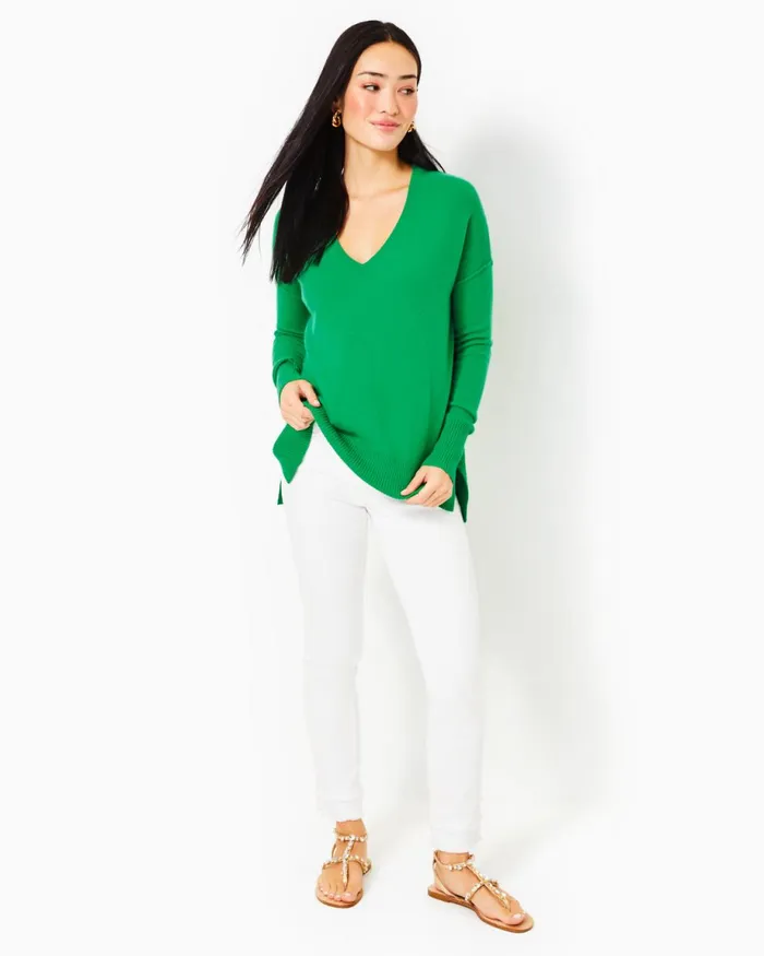 Lilly Pulitzer Bedford Cashmere Sweater Kelly Green Women Tops