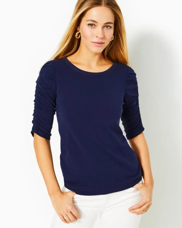 Lilly Pulitzer Belden Top Low Tide Navy Women Tops