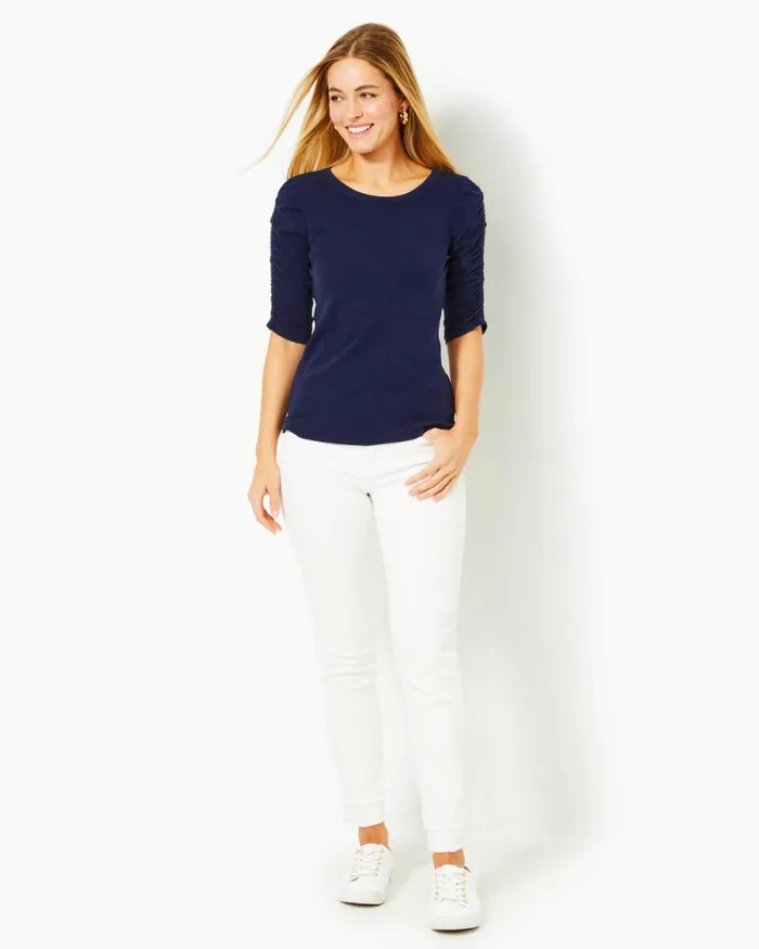 Lilly Pulitzer Belden Top Low Tide Navy Women Tops