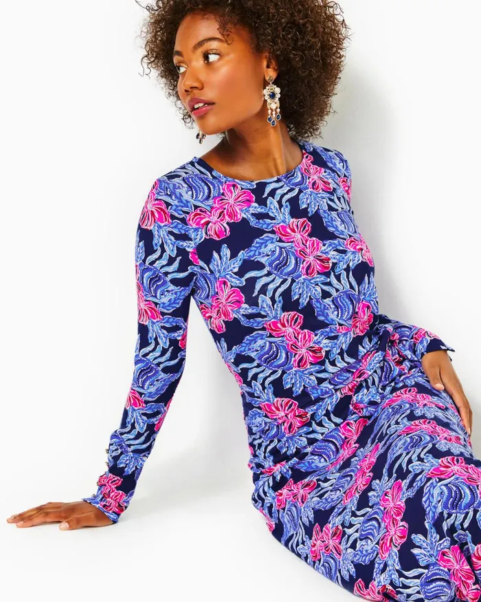 Lilly Pulitzer Bryson Maxi Dress Low Tide Navy Its Ofishell Women Fitted Dresses Lilly Pulitzer Bryson Maxi Dress Low Tide Navy Its Ofishell Women Fitted Dresses