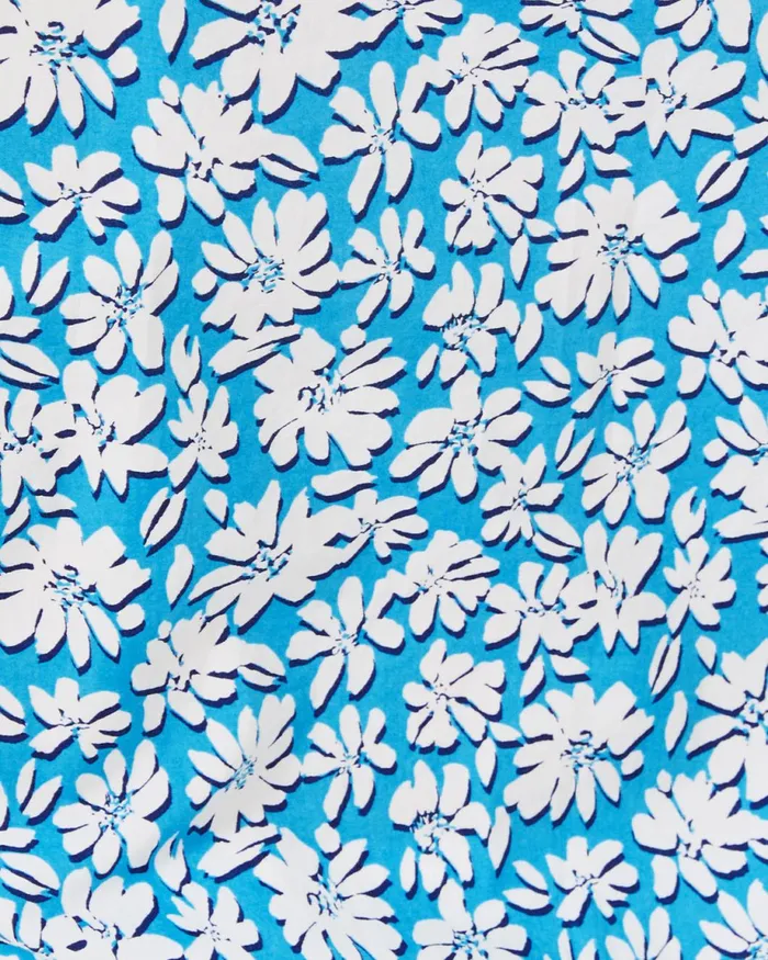 Lilly Pulitzer Camryn Cotton Tunic Lunar Blue Palm Beach Petals Women Tops