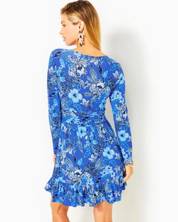 Lilly Pulitzer Codylee Long Sleeve Romper Alba Blue Cruisin Together Women Rompers and Jumpsuits