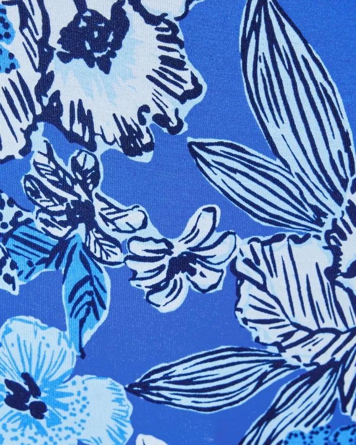Lilly Pulitzer Codylee Long Sleeve Romper Alba Blue Cruisin Together Women Rompers and Jumpsuits