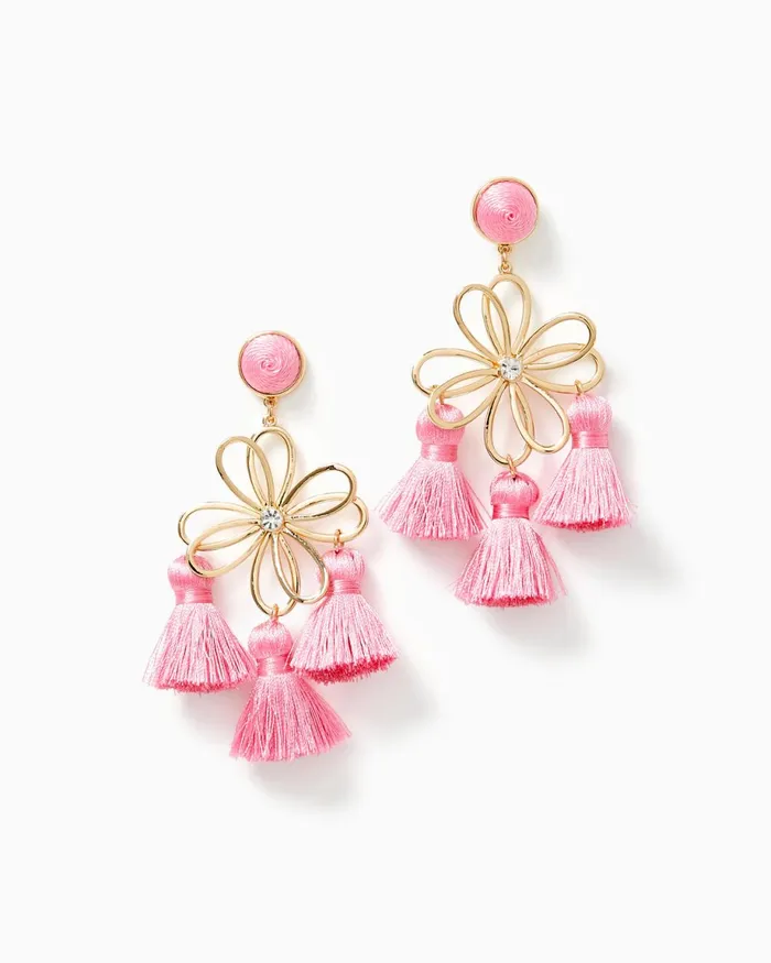 Lilly Pulitzer Come On Clover Earrings Conch Shell Pink Women Jewelry