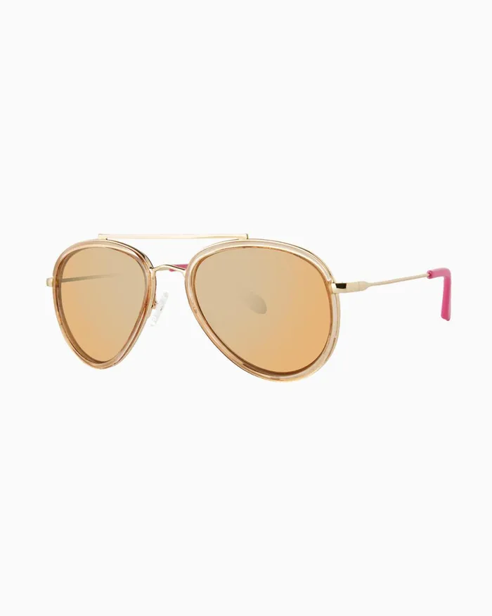 Lilly Pulitzer Elliott Sunglasses Gold Metallic Women Sunglasses and Eyewear