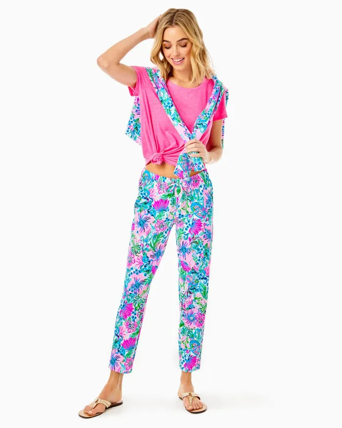 Lilly Pulitzer Etta Scoopneck Top Aura Pink Women Tops