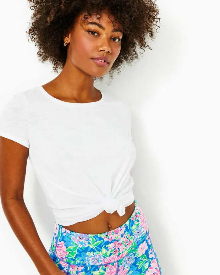 Lilly Pulitzer Etta Scoopneck Top Resort White Women Tops