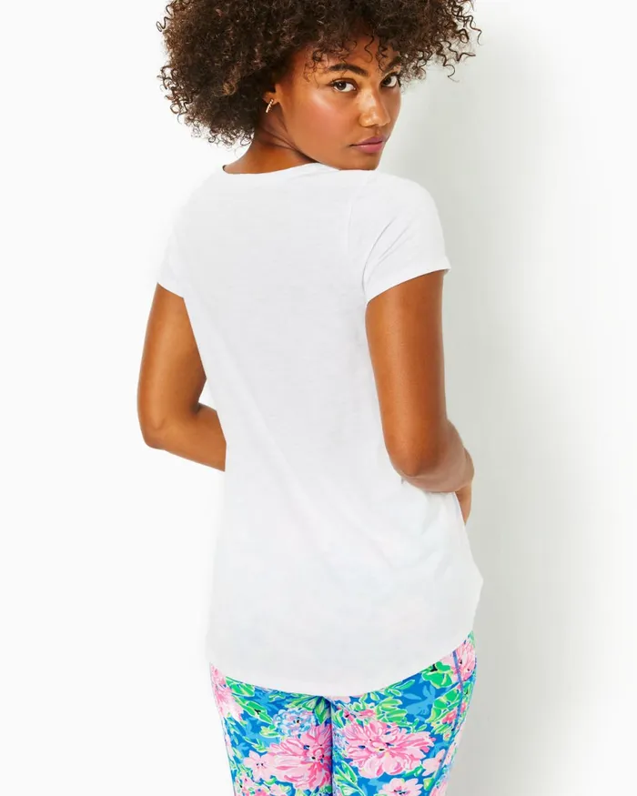 Lilly Pulitzer Etta Scoopneck Top Resort White Women Tops