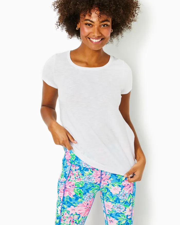Lilly Pulitzer Etta Scoopneck Top Resort White Women Tops