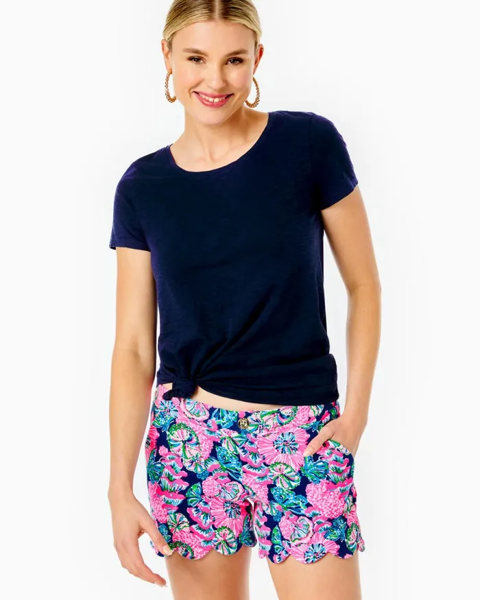Lilly Pulitzer Etta Scoopneck Top True Navy Women Tops