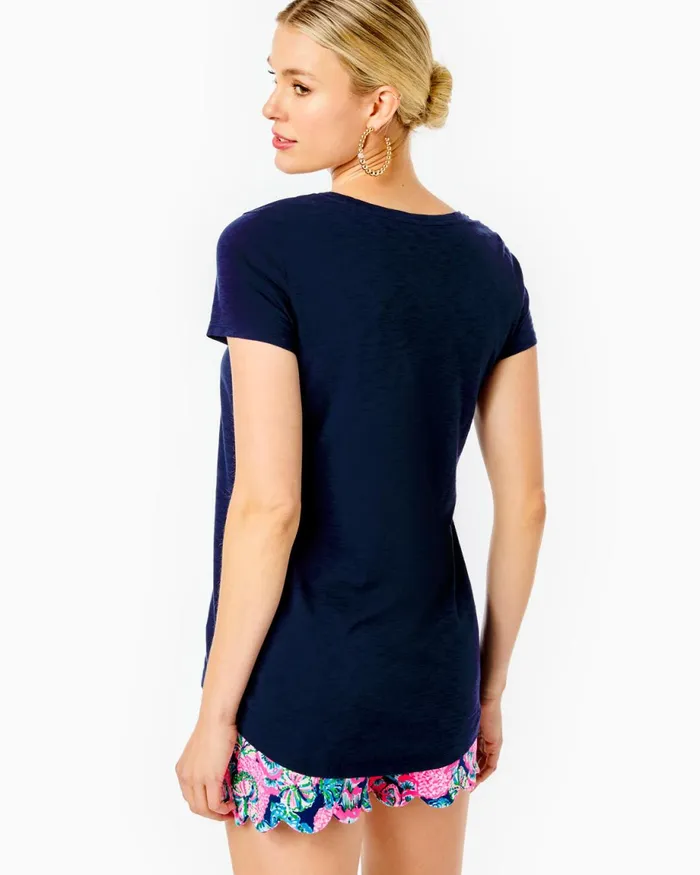 Lilly Pulitzer Etta Scoopneck Top True Navy Women Tops