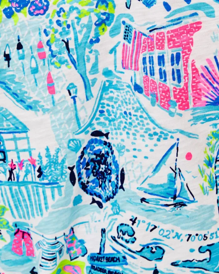 Lilly Pulitzer Etta VNeck Top Whisper Blue Lilly Loves Nantucket Women Tops