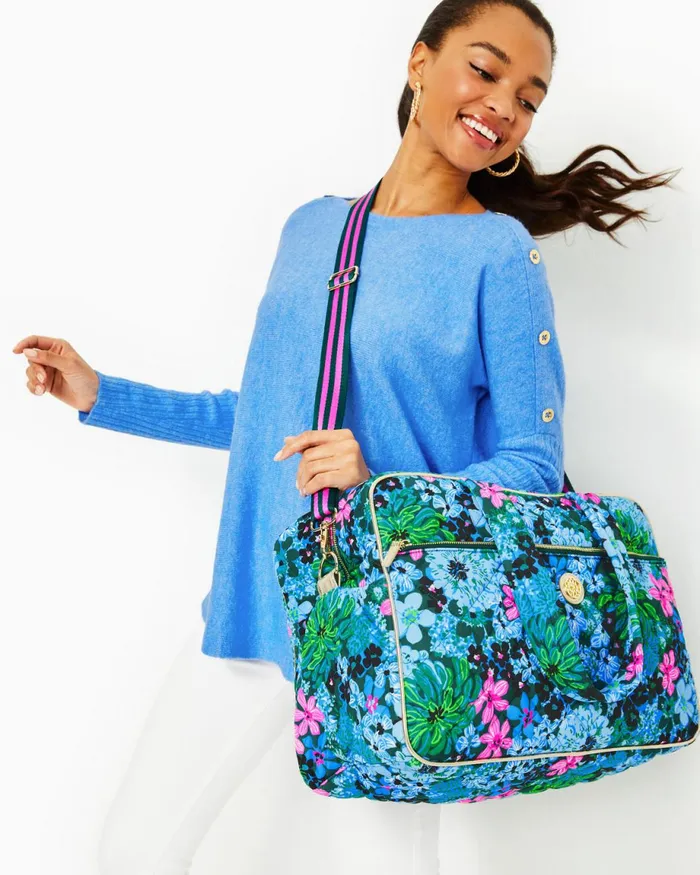 Lilly Pulitzer Everson Quilted Weekender Bag Multi Soiree All Day Women Bags