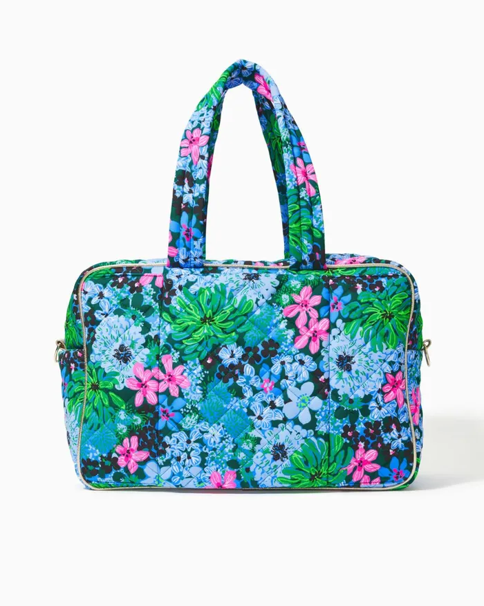 Lilly Pulitzer Everson Quilted Weekender Bag Multi Soiree All Day Women Bags