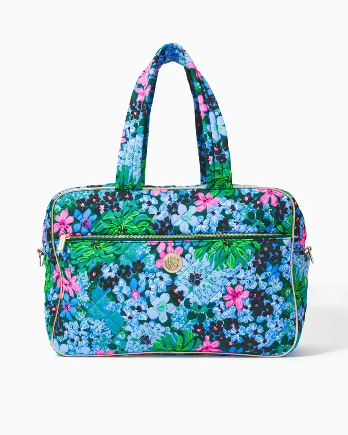 Lilly Pulitzer Everson Quilted Weekender Bag Multi Soiree All Day Women Bags
