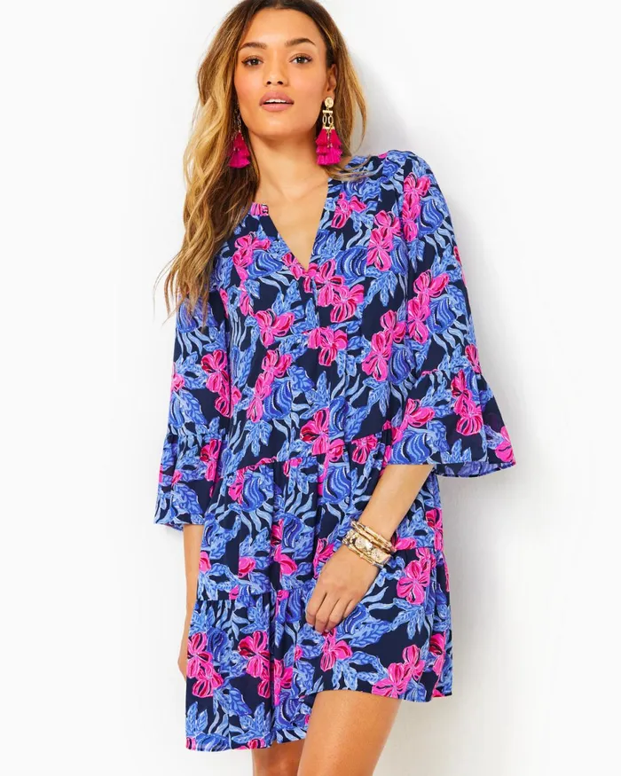 Lilly Pulitzer Gabriel Dress Low Tide Navy Its Ofishell Women Swing Dresses