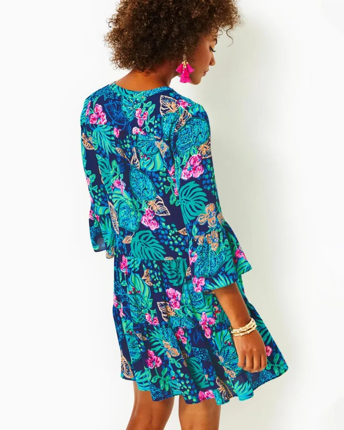 Lilly Pulitzer Gabriel Dress Low Tide Navy Life Of The Party Women Swing Dresses
