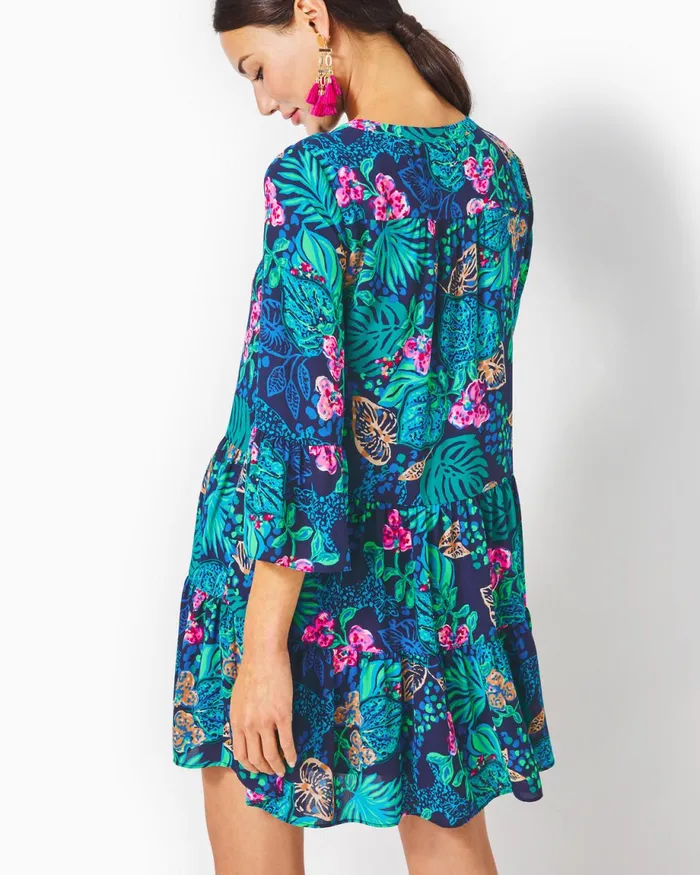 Lilly Pulitzer Gabriel Dress Low Tide Navy Life Of The Party Women Swing Dresses